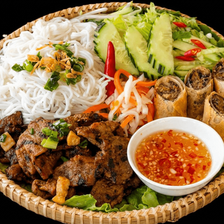 Grilled Pork & Egg Rolls with Vermicelli