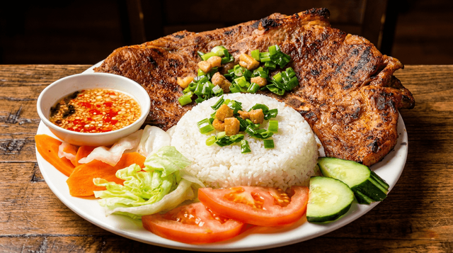 Grilled Pork Chop with Rice.