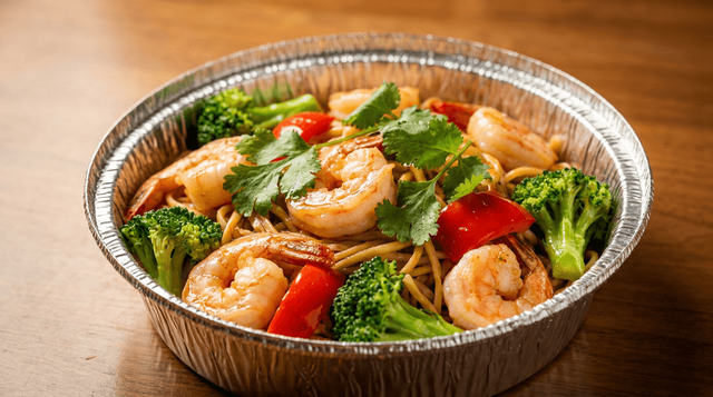 Savory Seafood Stir-Fried Noodles.