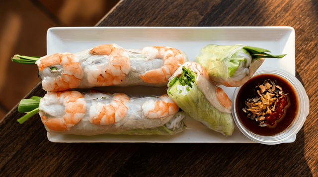 Shrimp & Pork Spring Rolls.